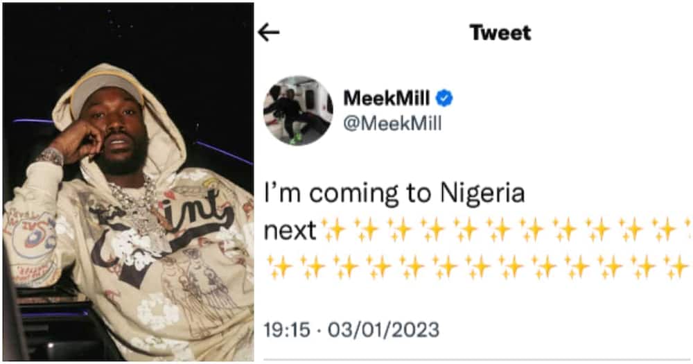 Rapper Meek Mill discouraged from coming to Nigeria by Nigerians.