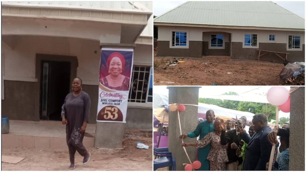 A young lady builds a house for her 53-year-old mum.