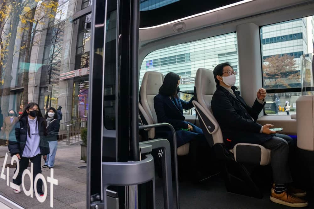The bus uses cameras and lasers to navigate the way instead of expensive sensors