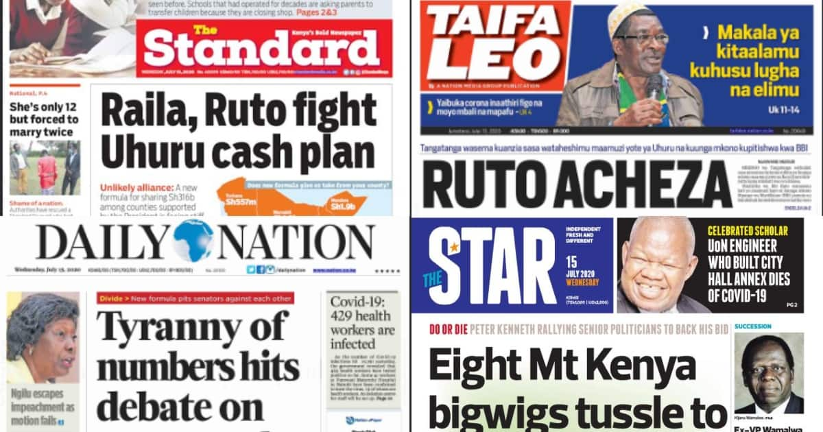 Kenyan Newspapers Review For July 15: Ruto, Raila Allies Unite To Fight ...