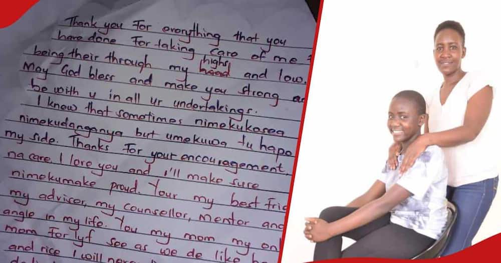 Nairobi mum finds touching letter daughter left her before going to school