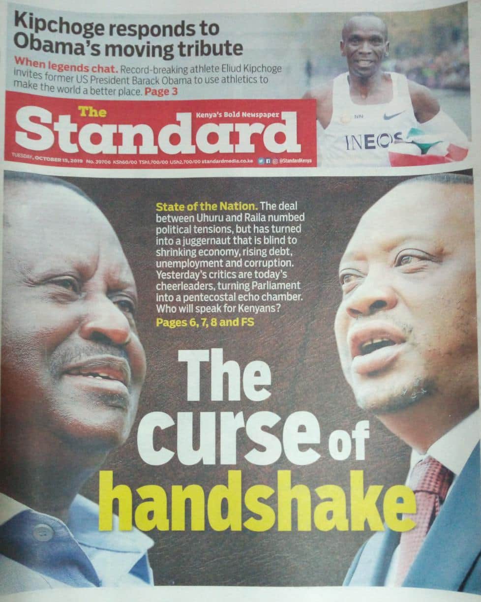 Kenyan newspapers review for October 15: Ruto allies want COTU boss Atwoli arrested for claiming DP will not be on ballot in 2022