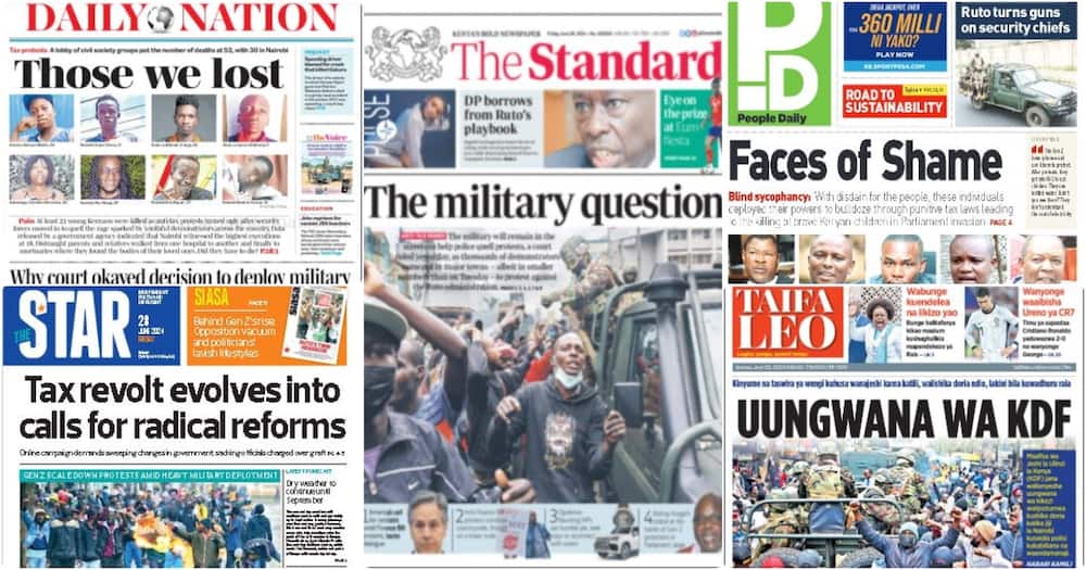 The top news stories on Kenyan newspapers on Friday, June 28.