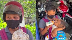 Father's Love: Man Who Carries Baby on His Back while Delivering Food Gifted New Motorcycle
