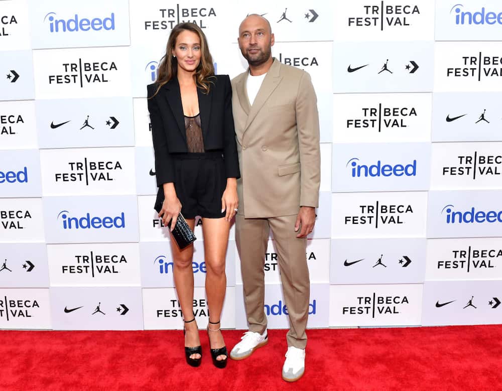 Hannah Jeter and Derek Jeter at the "The Captain" premiere