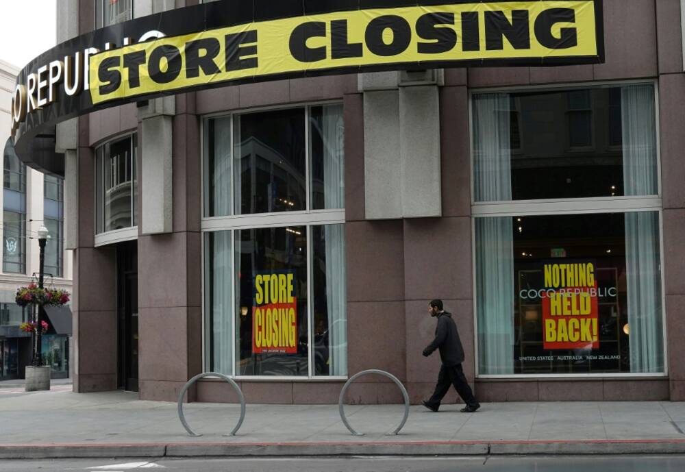 A store that closed in the aftermath of the Covid-19 pandemic in  San Francisco, California