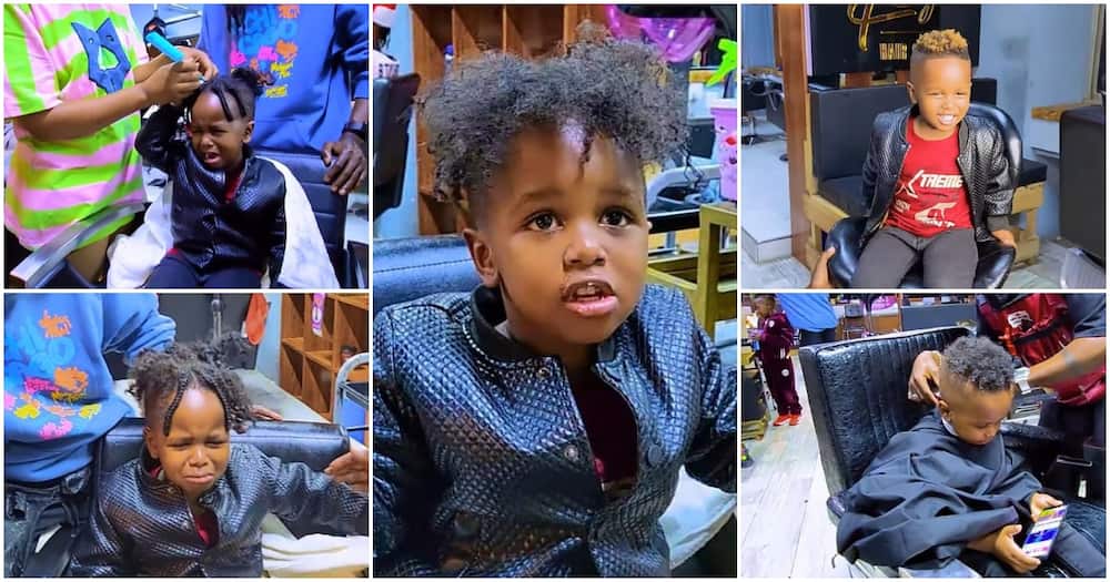 Diana Marua and Bahati shaved their son's hair for the first time. Photo: Diana Bahati/ YouTube.