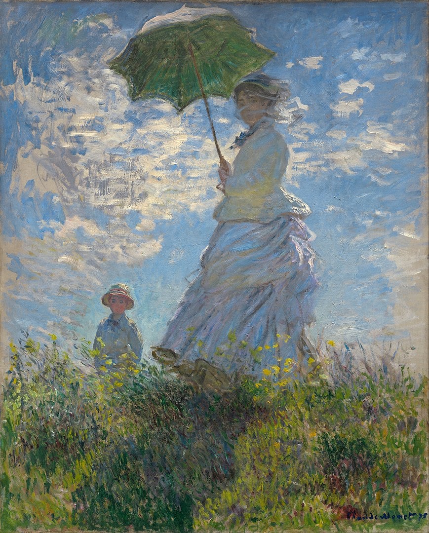 Woman with a Parasol – Madame Monet and Her Son by Claude Monets