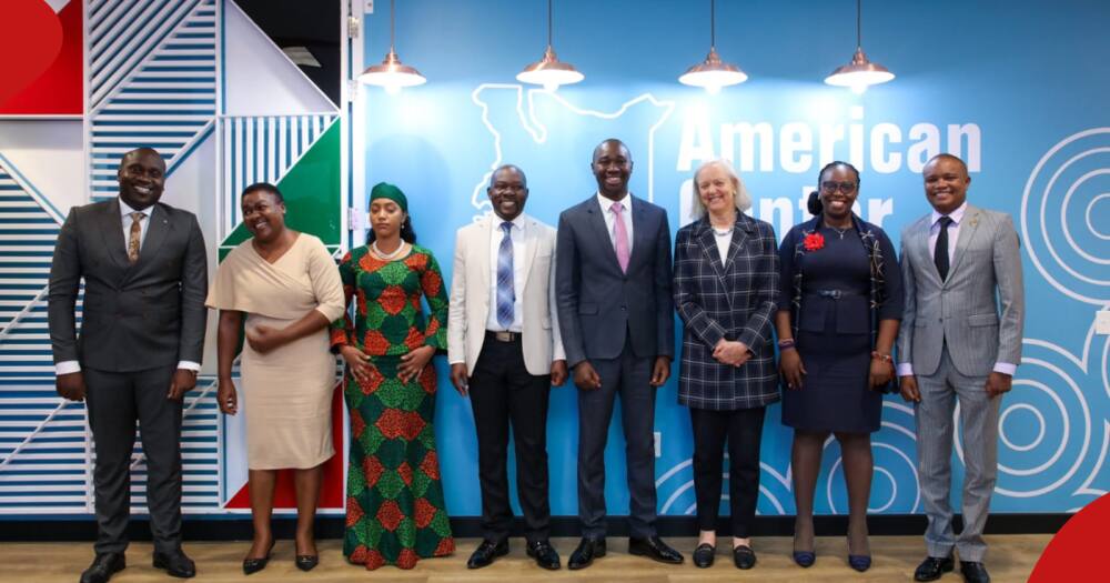 MPs Caleb Amisi, Kimani Kuria, and other MPs pose for a photo with Ambassador Meg Whitman in Nairobi.