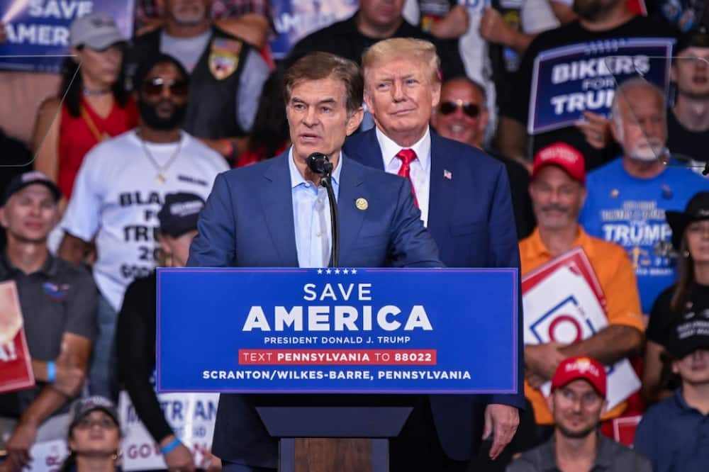 Former US president Donald Trump (right) has been campaigning for Mehmet Oz, but the Pennsylvania US Senate candidate is seen as out of touch