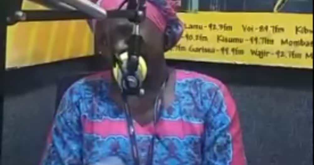 Topista was recorded crying during an interview at Milele FM. Photo: Screengrab from the clip by Mike Sonko.