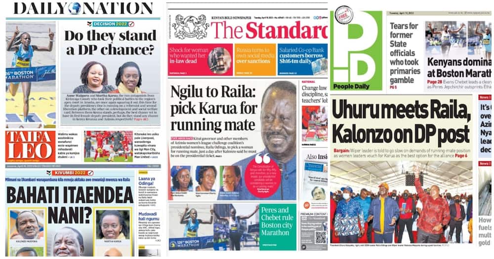 Kenyan Newspapers April 19.