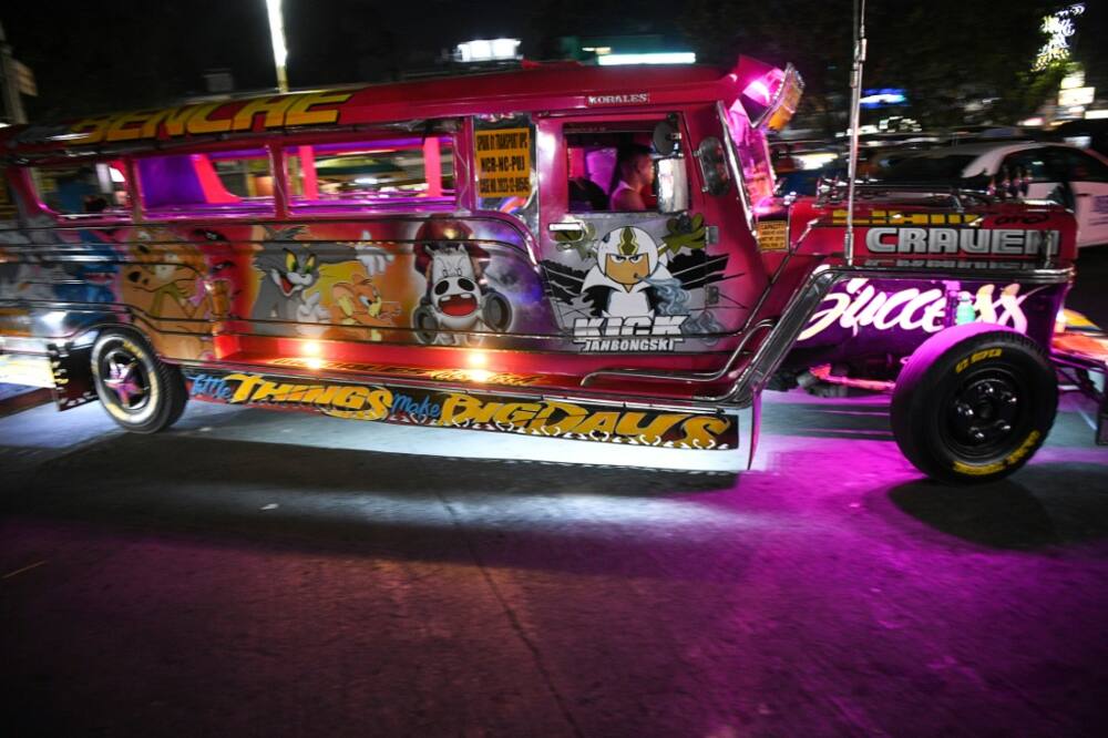 Often brightly painted and with an exhaust that sounds like a trumpet, jeepneys cost passengers as little as 13 pesos (23 cents) to ride and their second-hand diesel truck engines are easy to fix