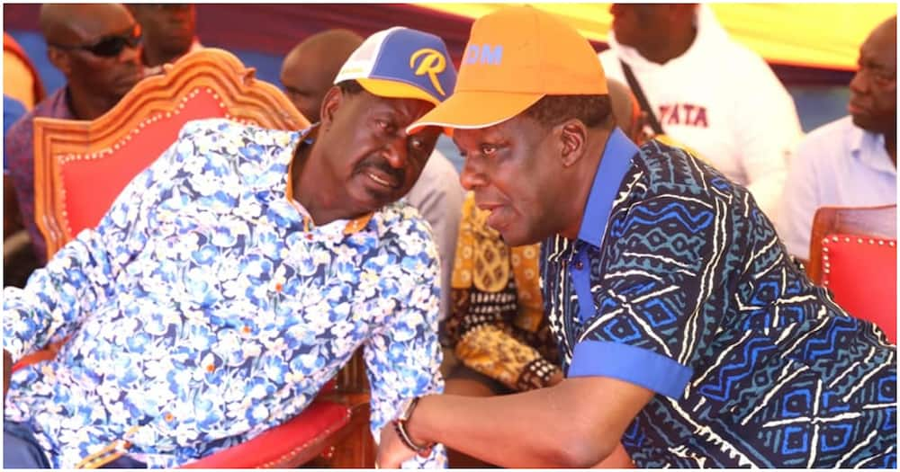 Raila Odinga and Wycliffe Oparanya.