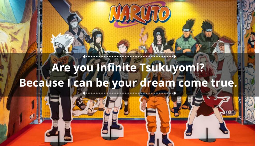 Stage for selfies with Naruto characters.