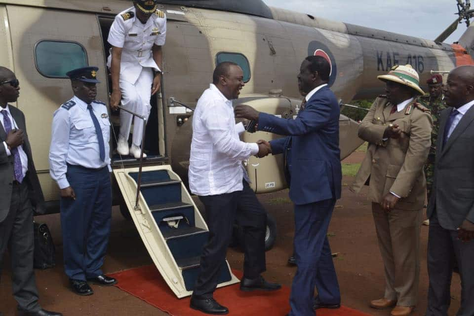 Uhuru visits Raila's rural home for the first time since ...