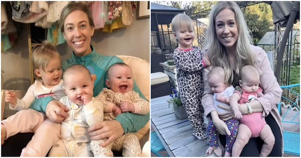 Stephanie Hansen with her three cute babies.