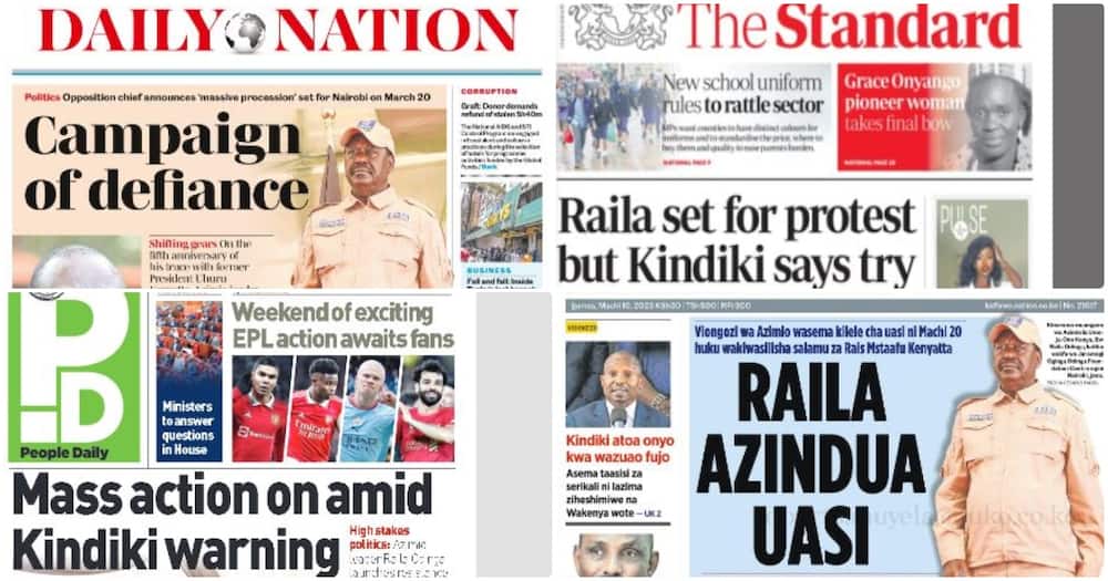 Kenyan newspapers review for Friday, March 10.