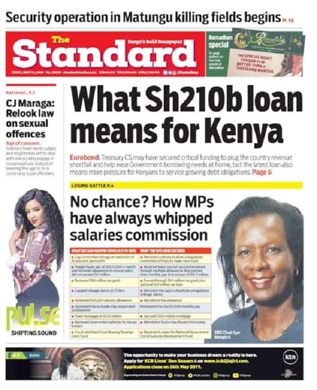 Kenyan newspapers review for May 17: Court orders Moi to pay KSh 1b for grabbed land