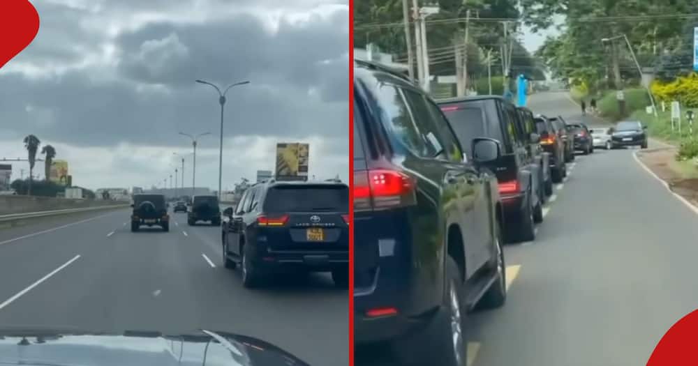 A video posted on social media showed all-black SUVs along Nairobi streets.