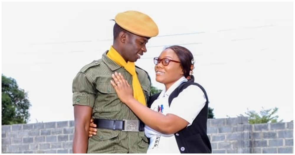 Couple in uniform.