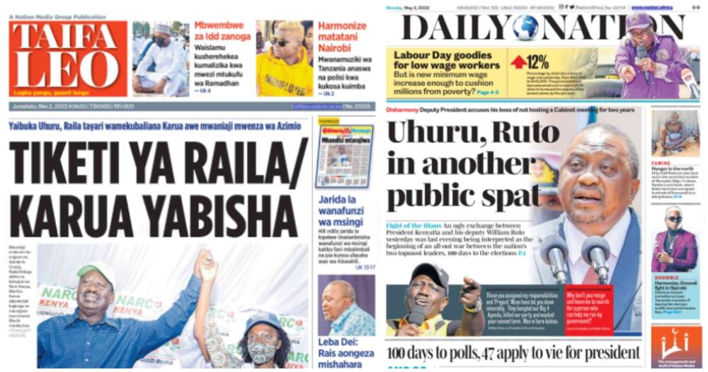 Kenyan Newspapers Review For May 2: Raila Odinga to pick Narc Kenya's Martha Karua as running mate.