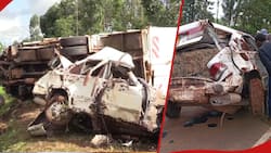 Kirinyaga: 1 Dead after Lorry Overturns While Escaping Pothole, Falls on Saloon Car