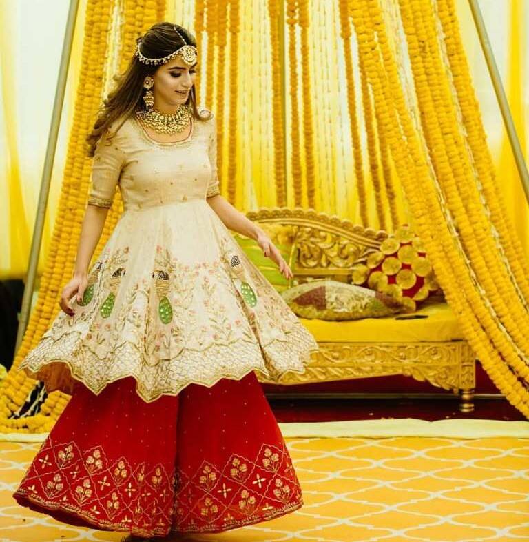 20+ Mehendi & Haldi Outfits That Brides Got Stitched On Their Own! |  WedMeGood