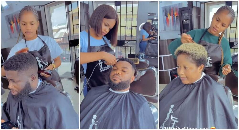 Princess, a Nigerian female barber based in Ajah, Lagos.