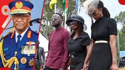 Francis Ogolla's Wife Supported by Daughter, Son's Wife Ahead of KDF Boss's Burial