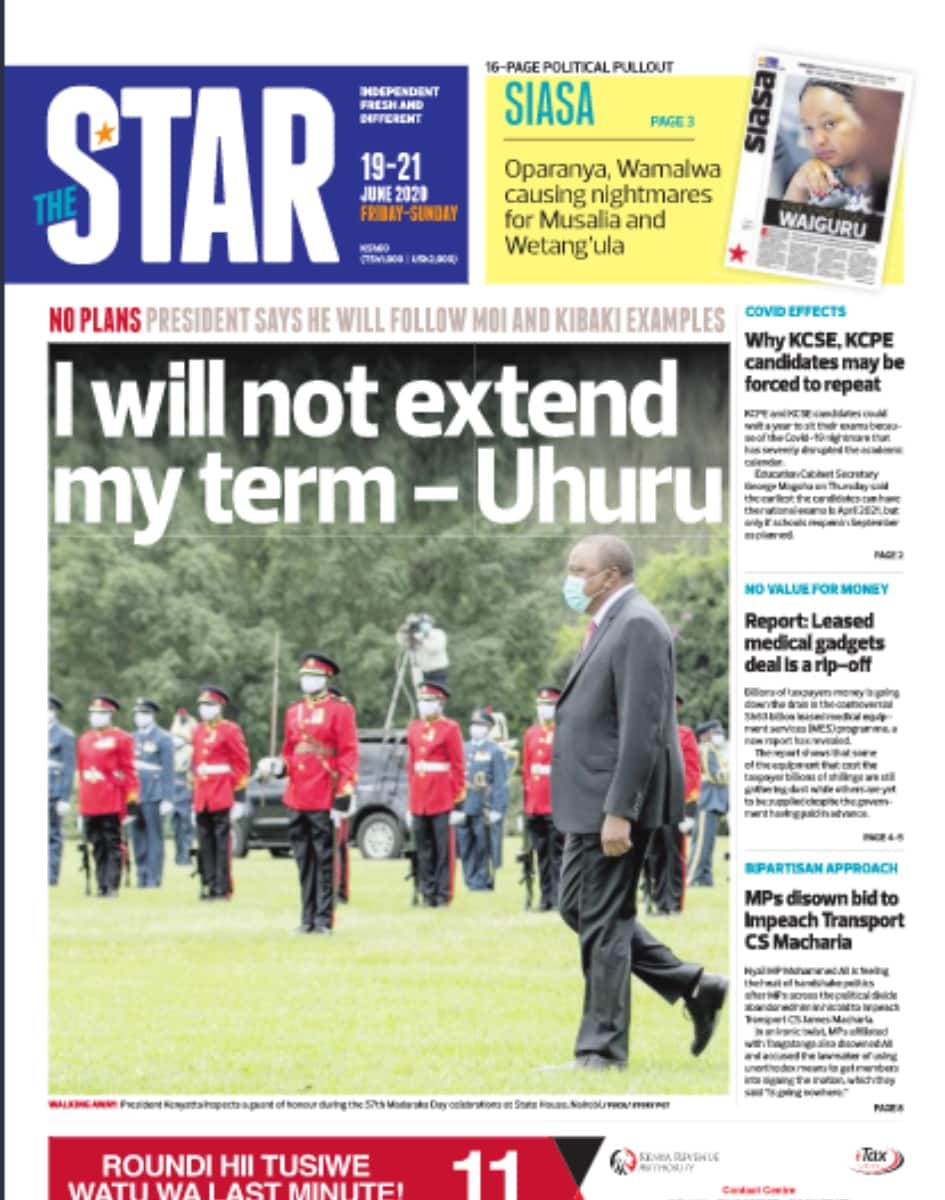 Kenyan newspapers review for June 19: Gloves off as William Ruto opens parallel Jubilee Asili office