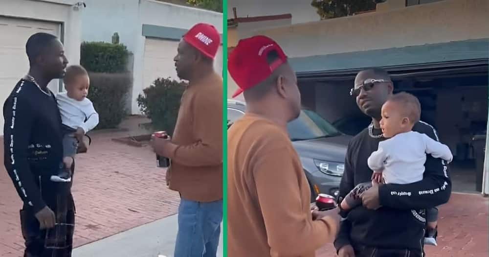 A viral Twitter video shows a dad and son meeting up after 30 years.