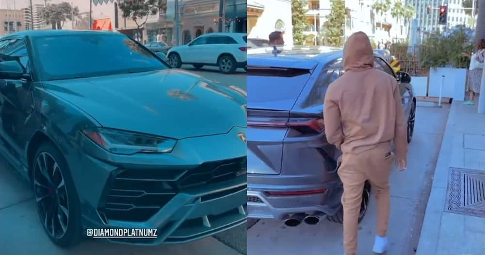 Diamond Platnumz flaunts a Lamborghini.