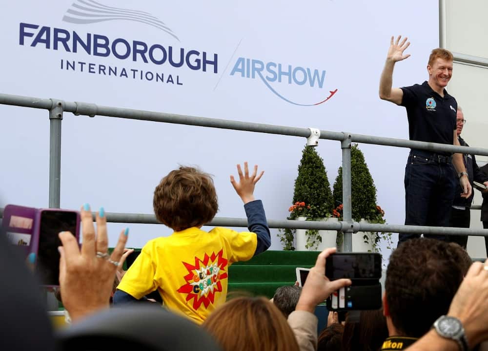 The last Farnborough airshow was back in 2018 when British Astronaut Tim Peake, seen here waving to visitors, was among the special guests