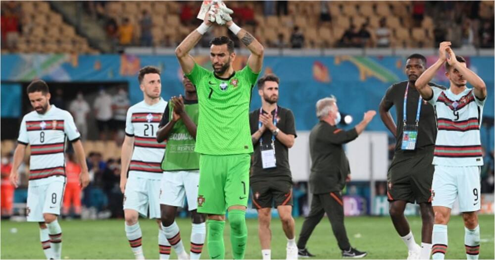 Portugal players applaud fans after their Euro 2020 defeat vs Belgium - Getty Images.
