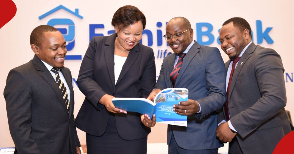Family Bank CEO Nancy Njau (c) during the 17th AGM.