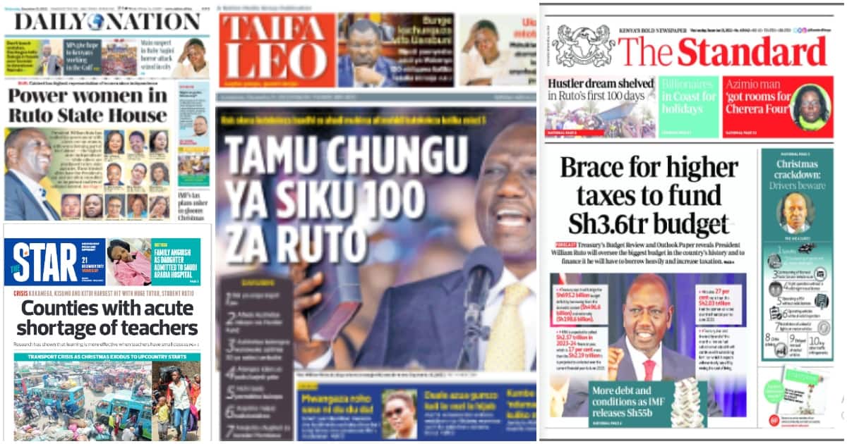 Kenyan Newspapers Review William Ruto To Meet Kenya Kwanza Poll Losers As Complaints Over State Jobs Escalate Tuko Co Ke
