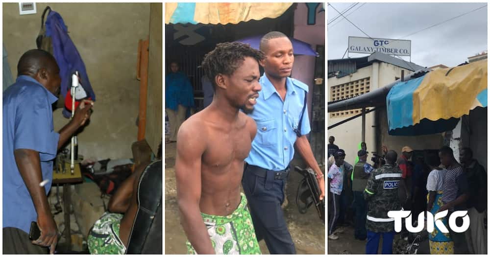 Police apprehended the man who found himself naked.