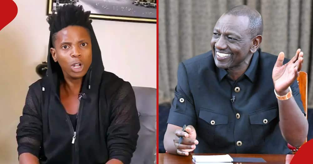 Comedian Eric (l) Omondi challenges President William Ruto's frequent foreign trips.