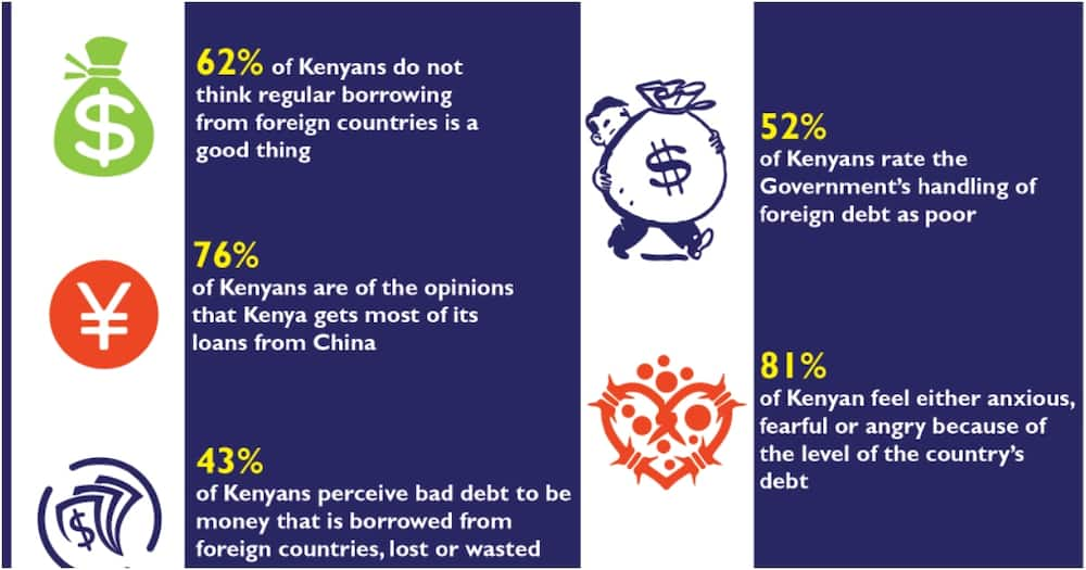 Fifty-two percent of the respondents were of the opinion that the government's handling of foreign debt was poor. Photo: Infotrak.