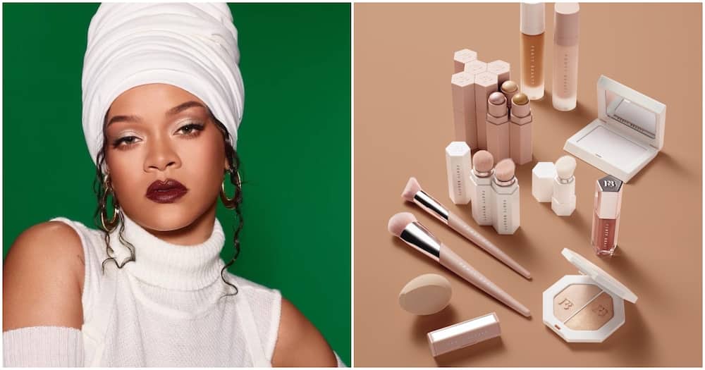 Rihanna (l) and Fenty Beauty products (r). Photos: Rihanna and Fenty Beauty.