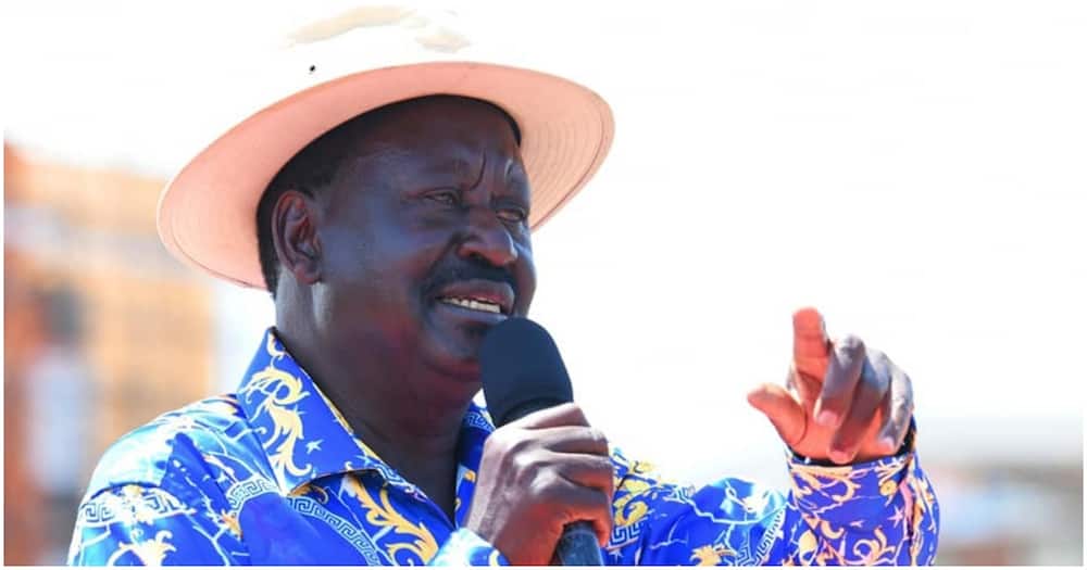 Raila Odinga speaking during the launch of an affordable housing project in Kisumu on May 18, 2022.
