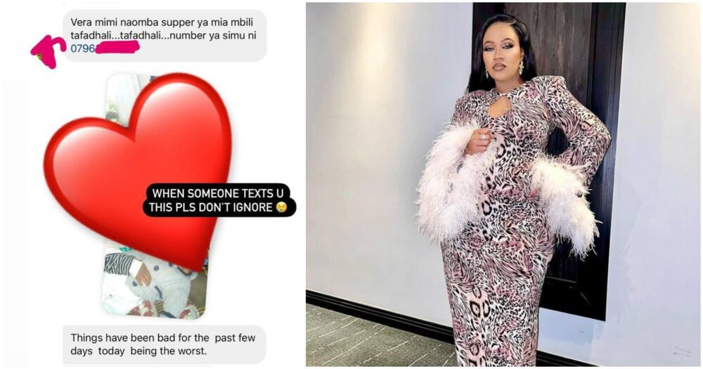 Vera Sidika Amsaidia Mama Aliyemuomba Chakula Kupitia DM: "Hatujakula Tangu Asubuhi"