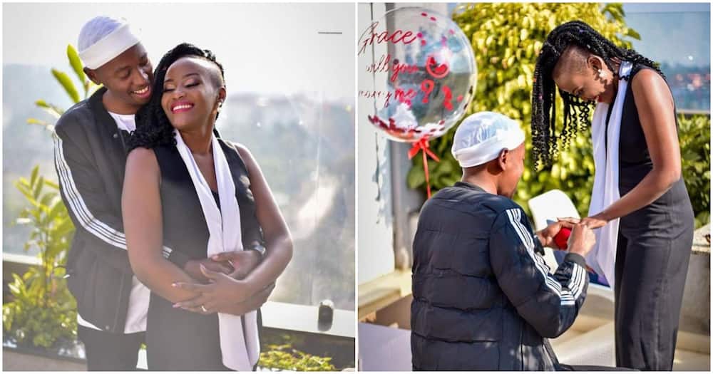 She Said Yes: Grace Mwai Proposed to By Long-time Lover Hiram Mwangi.