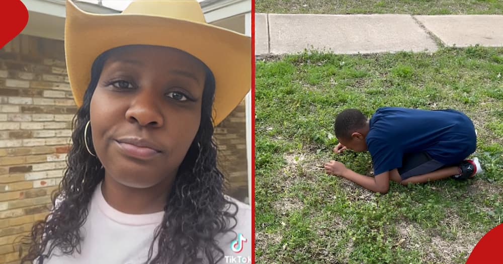 Woman found her son crying outside the compound.