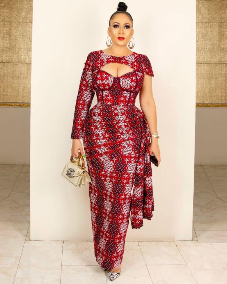 Ankara gown shop style for ladies