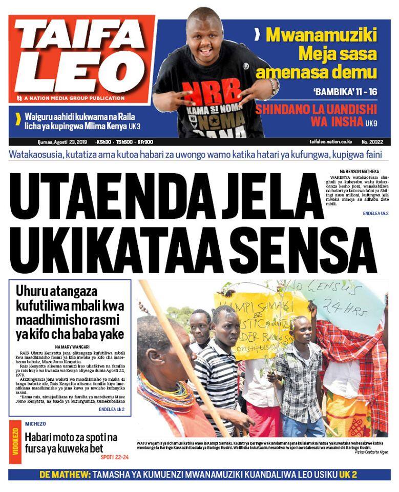 Kenyan newspapers review for August 23