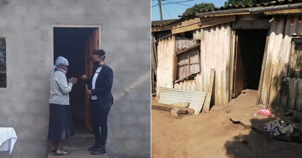 Tears of joy as an elderly lady is blessed with a new house
