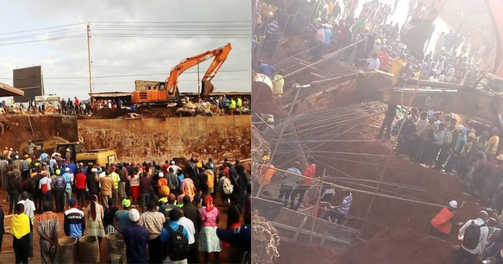 The Kangemi flyover on Waiyaki Way caved in and trapped an unknown number of victims.