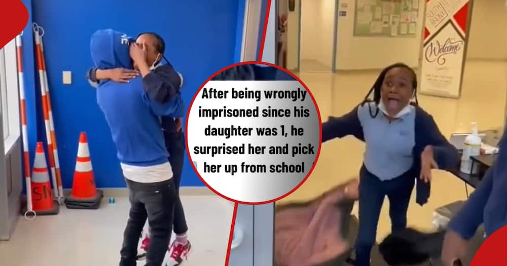 Dad picks up daughter from school after being released from prison in emotiona reunion